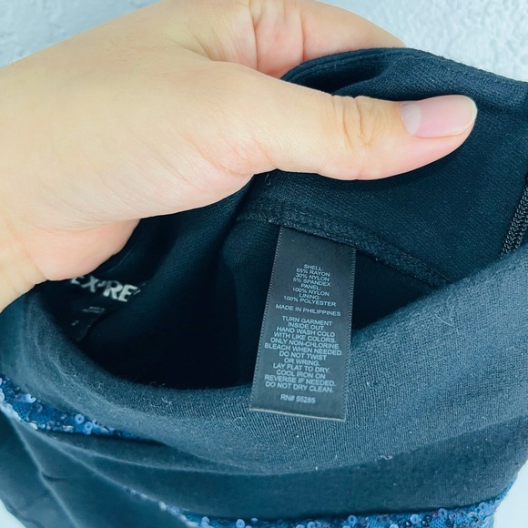 EXPRESS BLUE SEQUINS BODY CON MINI SKIRT - Picture 5 of 5